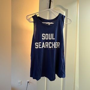 SoulCycle Special Graphic colab. Blue tank top, light weight, soft